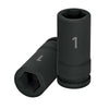 Truper D-7516-L Dado largo de impacto de 1', 6 puntas, cuadro 3/4'