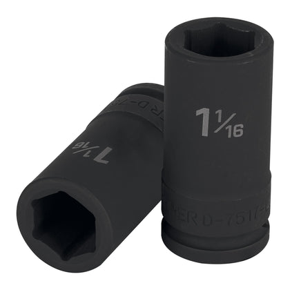 Truper D-7517-L Dado largo de impacto de 1-1/16', 6 puntas, cuadro 3/4'