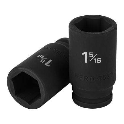 Truper D-7521-L Dado impacto, largo, 6 puntas, cuadro 3/4' de 1-5/16'
