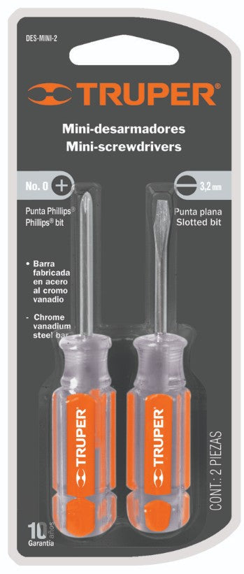 Truper DES-MINI-2 Desarmadores mini, 2 piezas