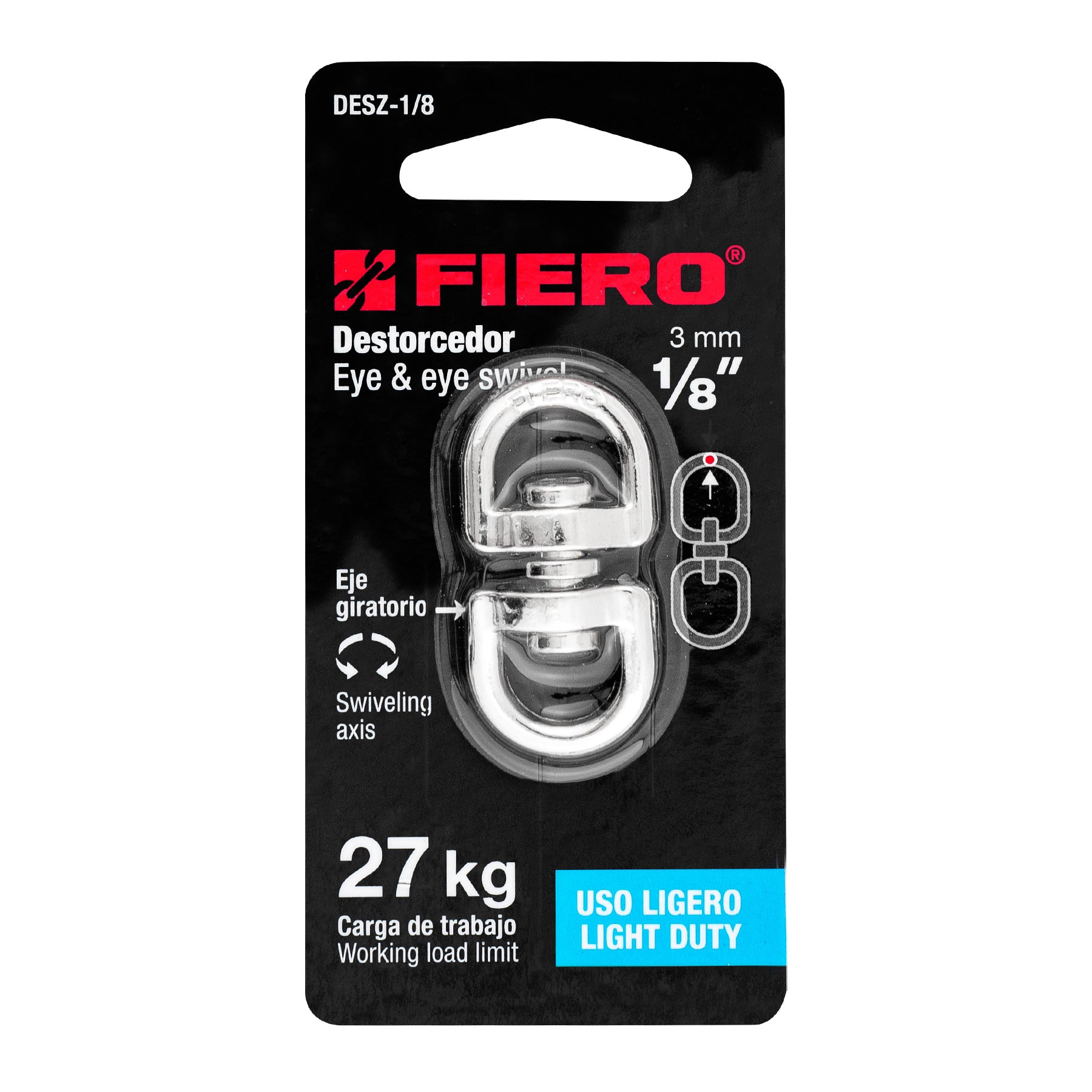 Fiero DESZ-1/8 Destorcedor de zinc, para cable de 1/8'