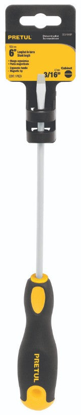 Pretul DG-3/16X6BP Desarmador cabinet, 3/16 x 6', mango Comfort Grip, Pretul