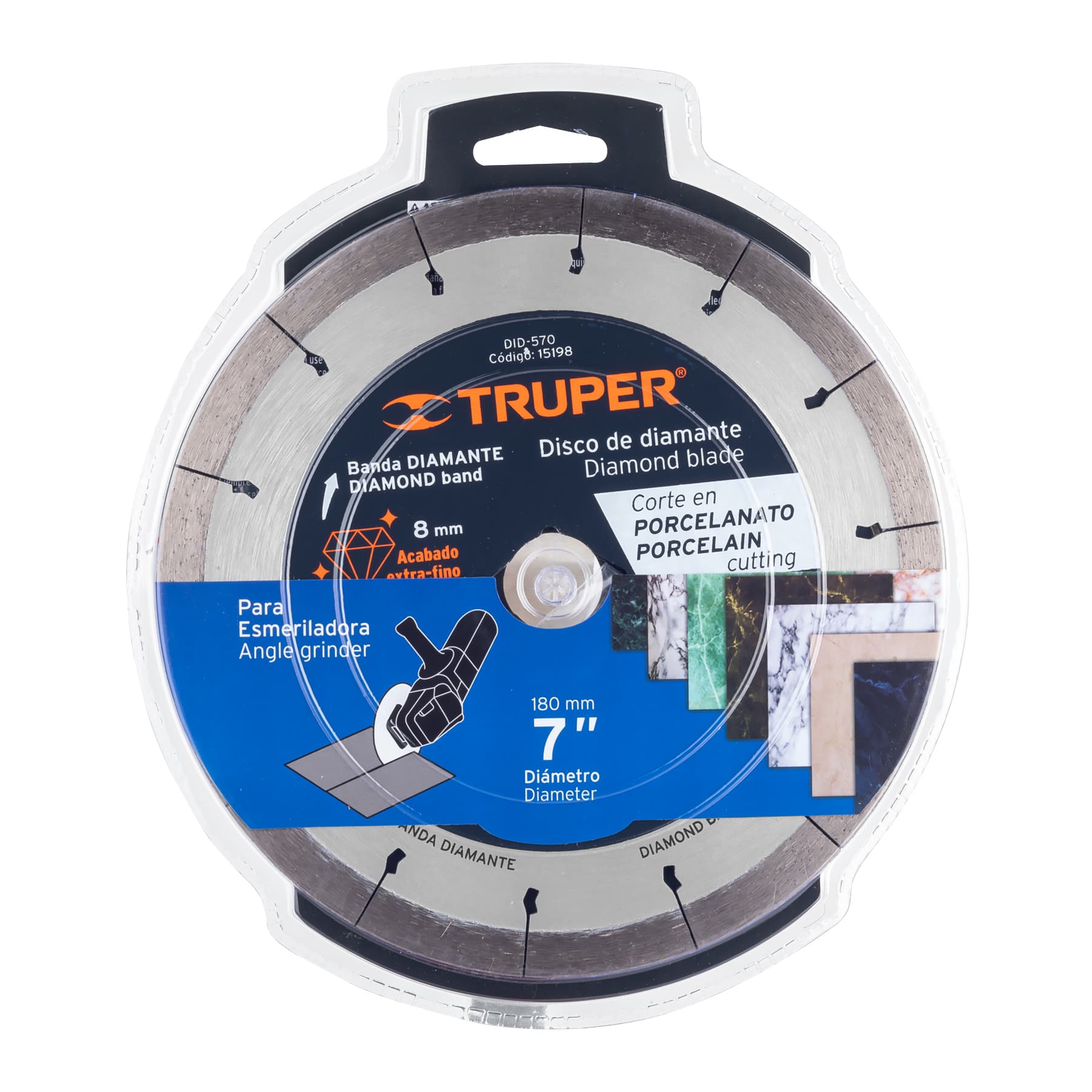 Truper DID-570 Disco de diamante, 7' corte porcelanato