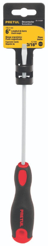 Pretul DR-3/16X3BP Desarmador plano, 3/16 x 3', mgo Comfort Grip, Pretul