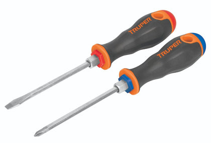 Truper DUO-3/16X4B Duo de desarmadores 3/16x4 mango comfort grip