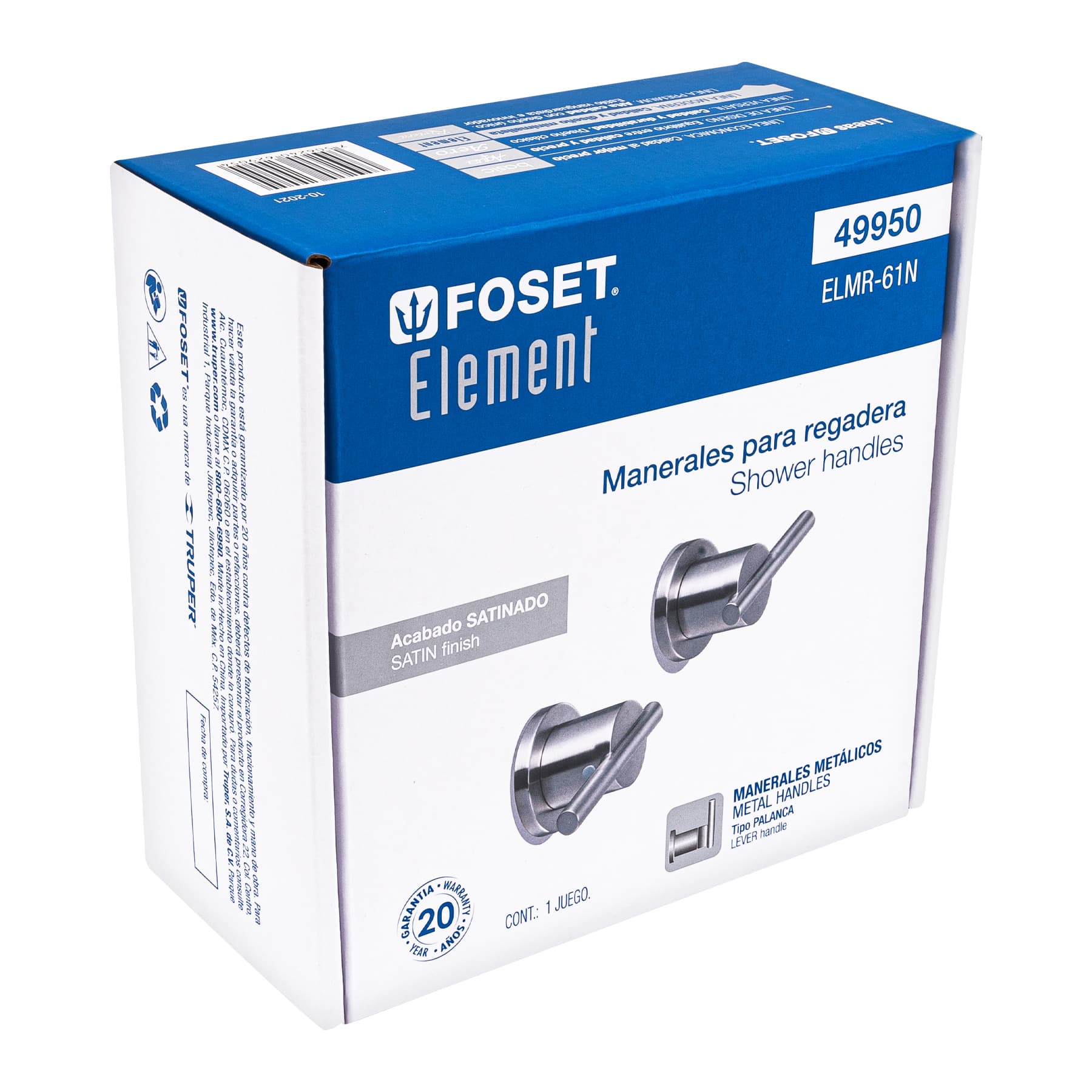 Foset ELMR-61N Manerales para regadera, satín, Element