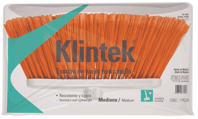 Klintek ES-200C Escoba de vinilo, tipo cepillo, mediana