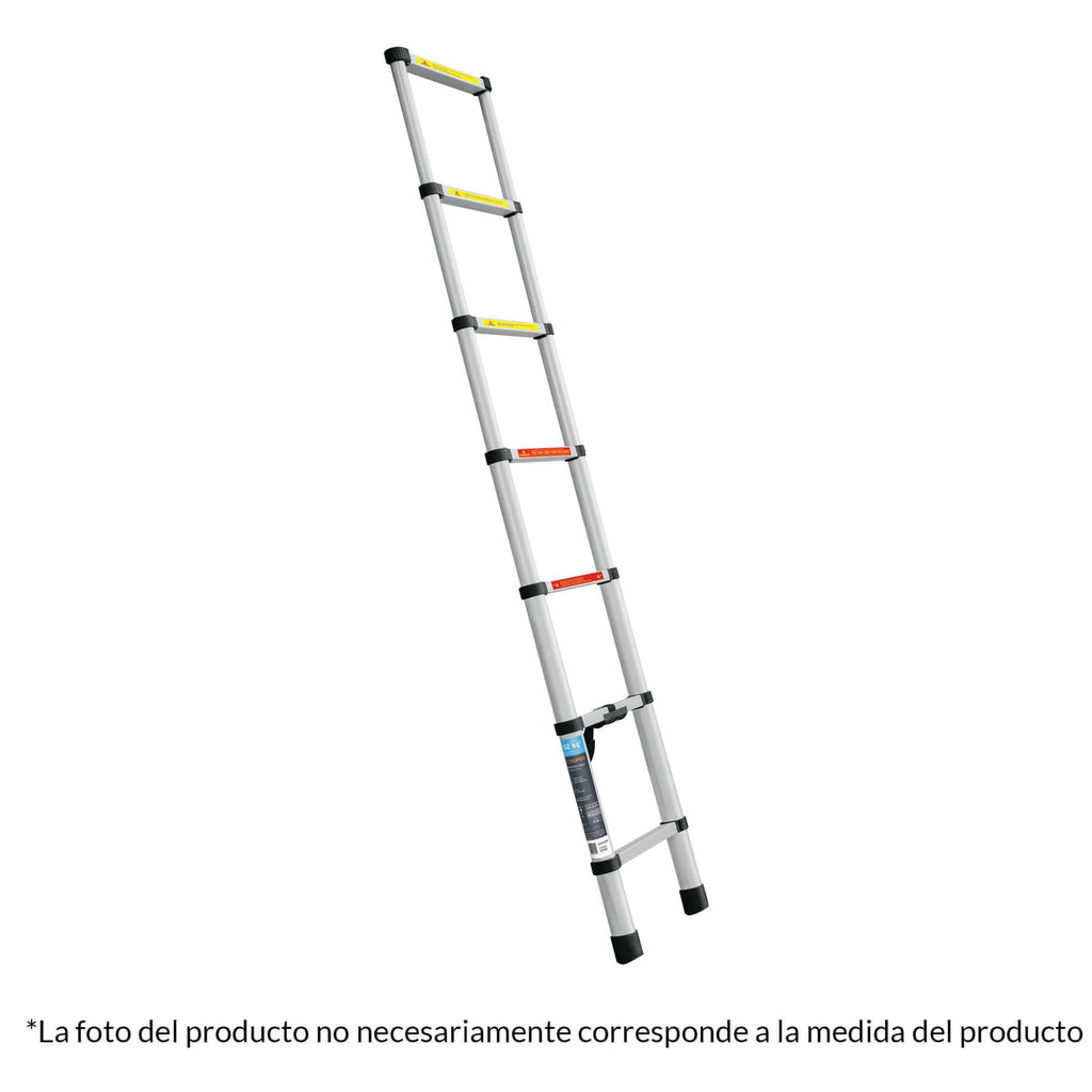 Escalera telescópica,13 peldaños, tipo II, capacidad 102kg Truper ESTE-213 | Ferrenacional