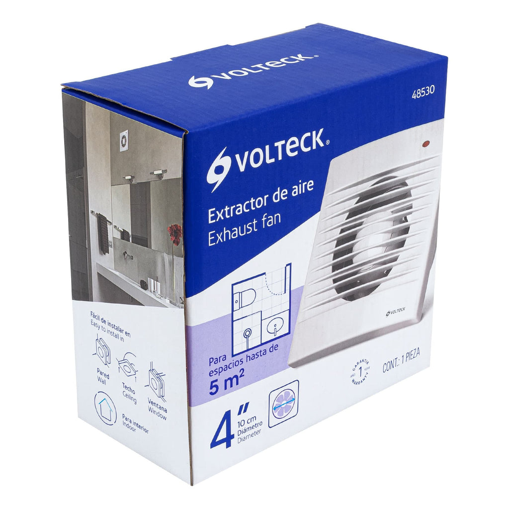 Color Exa Volteck EXA-4B Extractor de aire, 4', color blanco - Ferrenacional