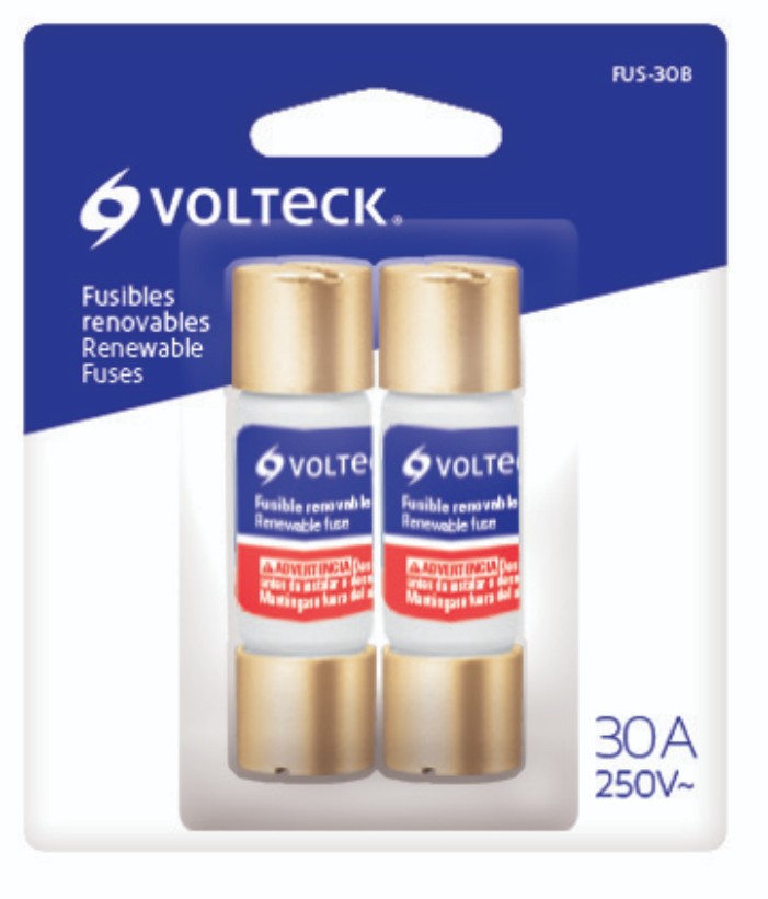 Volteck FUS-30B Fusible 30A, en blister, Volteck, 2 pzas