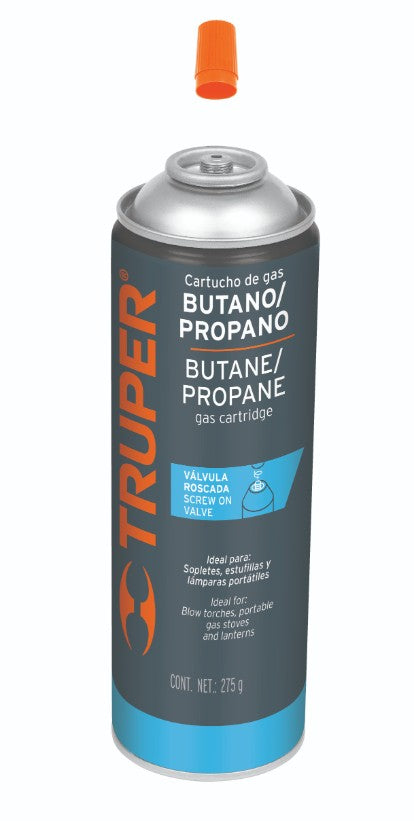 Truper GAS-275 Lata de gas con válvula roscada, 275 gr