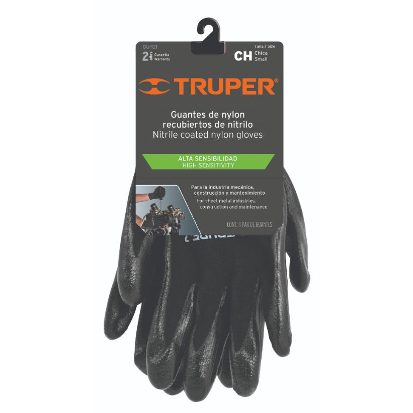 GU-121 Guantes de nylon recubiertos de nitrilo, chicos