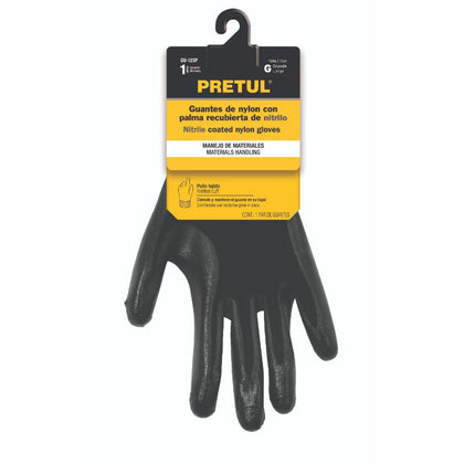 GU-123P Guantes de nylon recubiertos de nitrilo, grandes, Pretul