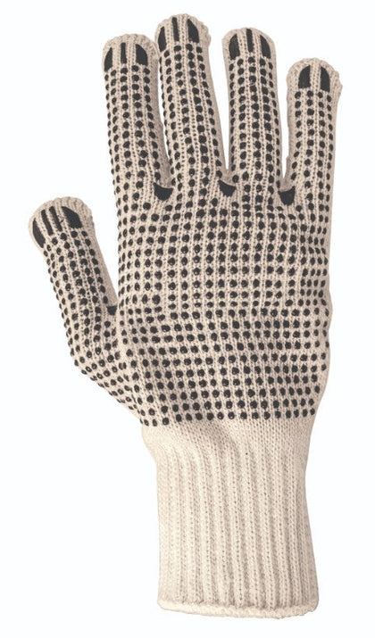 Pretul GU-425 Guantes de algodón con puntos de PVC en palma y dorso,Pretul