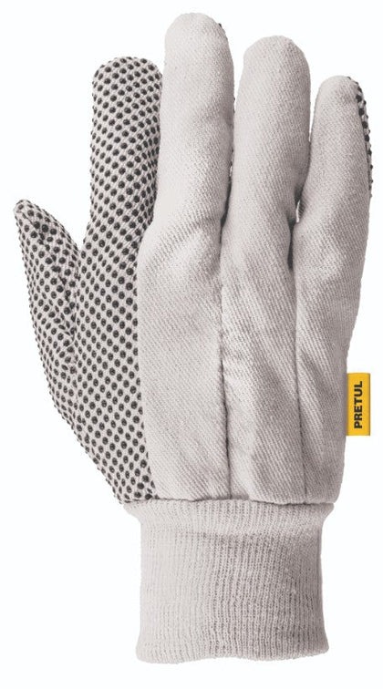 Pretul GU-455 Guantes de algodón con puntos PVC en palma, unitalla,Pretul