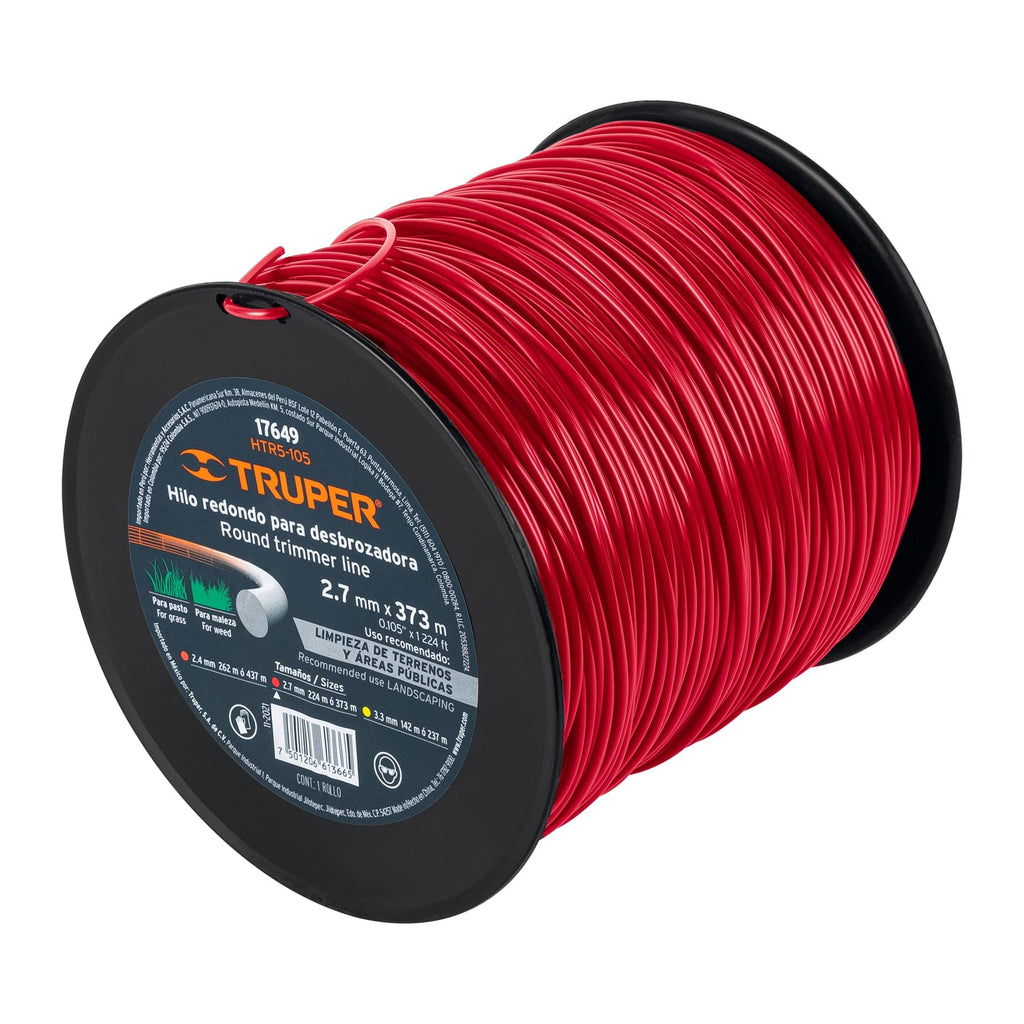 Truper HTR5-105 Hilo redondo para desbrozadora, carrete, 373 m, 2.7 mm