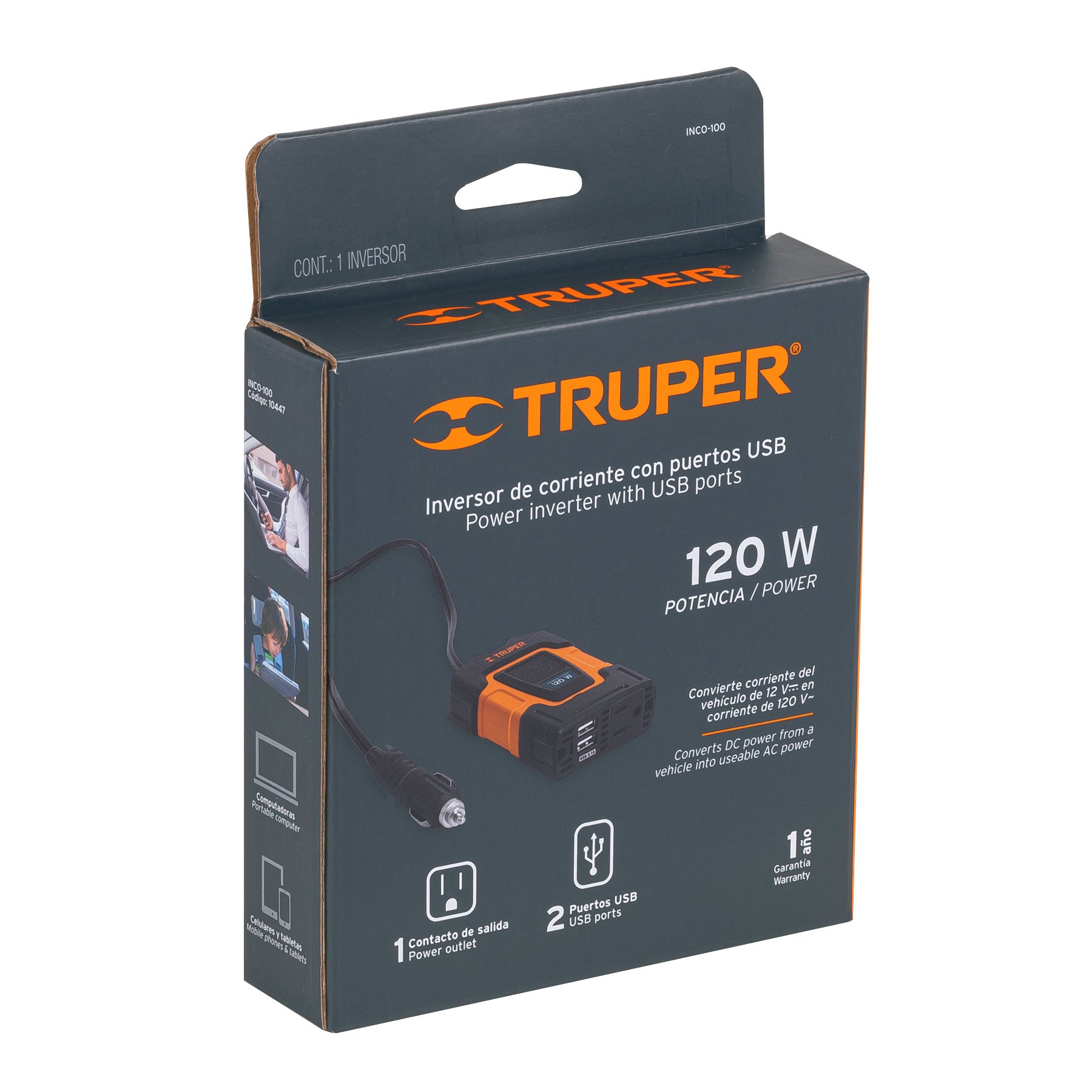 Truper INCO-100 Inversor de corriente 120 W
