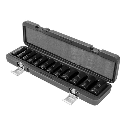 Truper JDI-1/2X12HL Juego de 12 dados largos cuadro 1/2' de impacto 6 puntas std