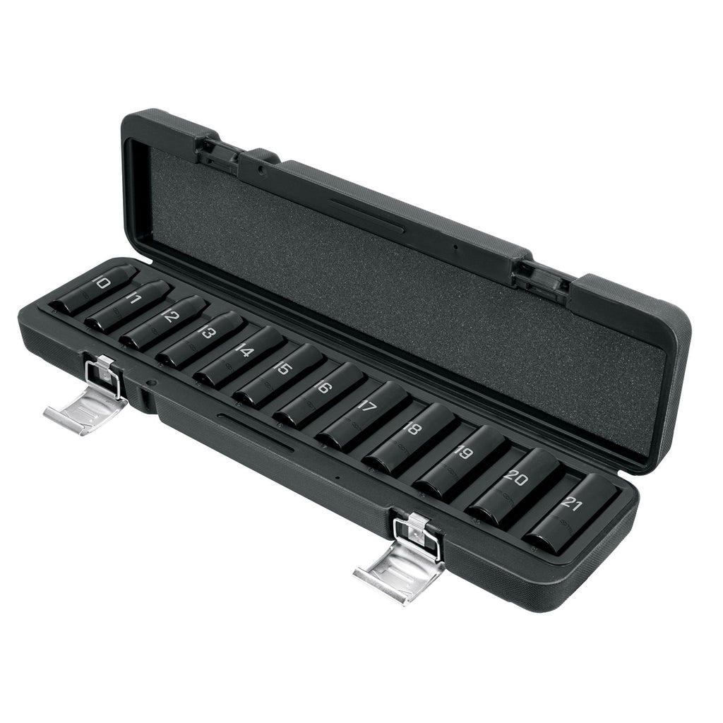Juego de 12 Dados Largos de Impacto 1/2" (Métrico) - Truper JDI-1/2X12ML