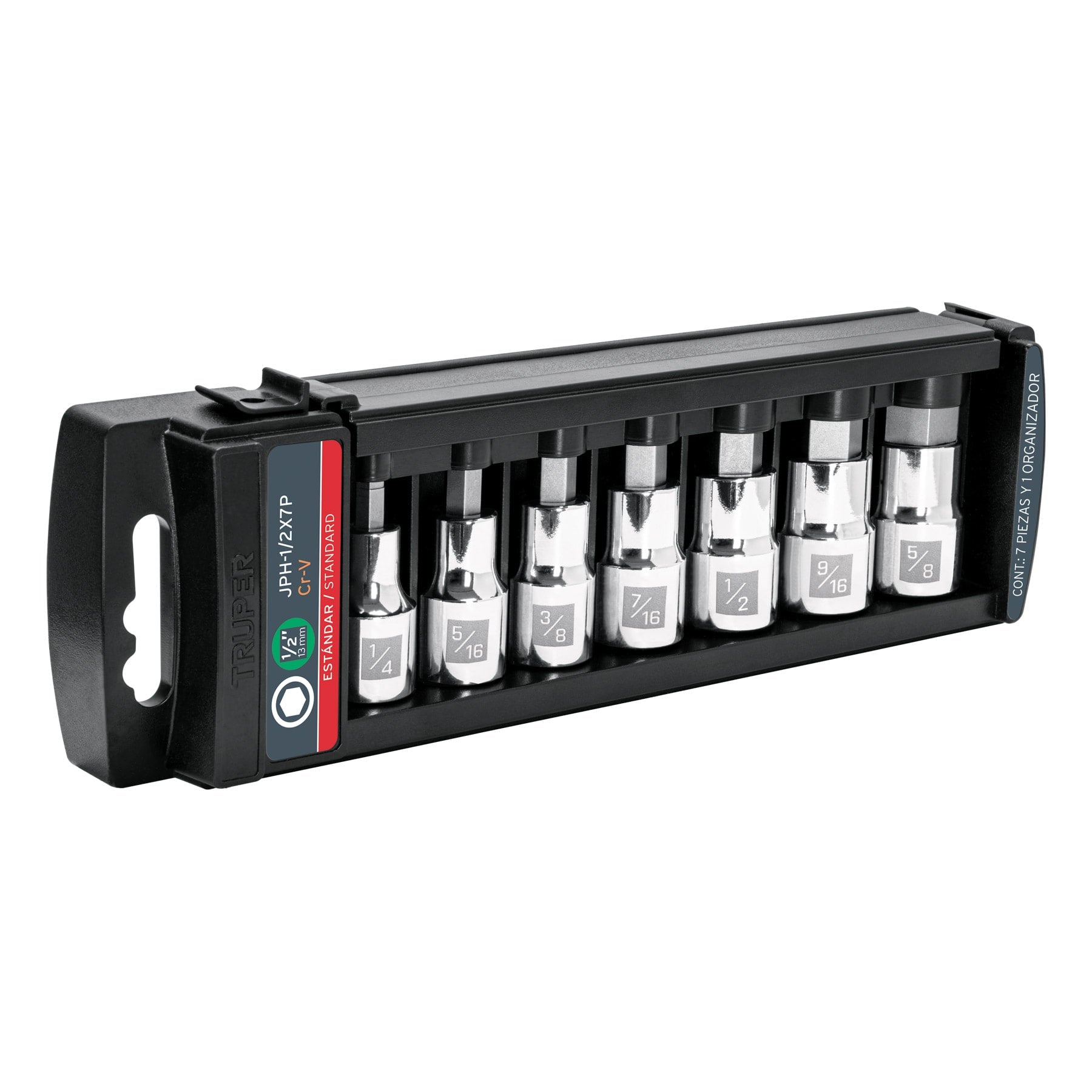 Juego de 7 Dados con Punta Hexagonal 1/2" (Std) - Truper JPH-1/2X7P