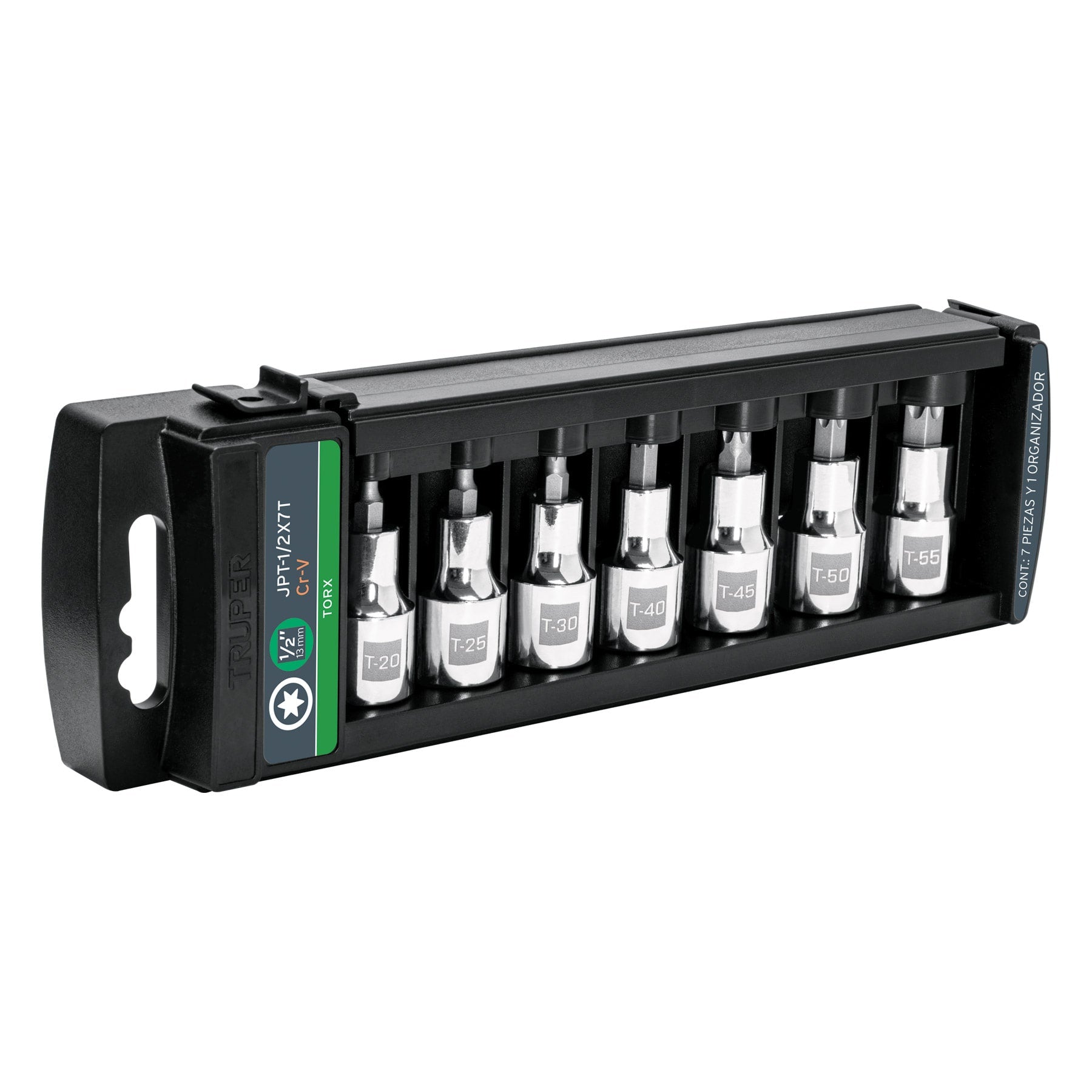 Juego de 7 Dados con Punta Torx 1/2" - Truper JPT-1/2X7T