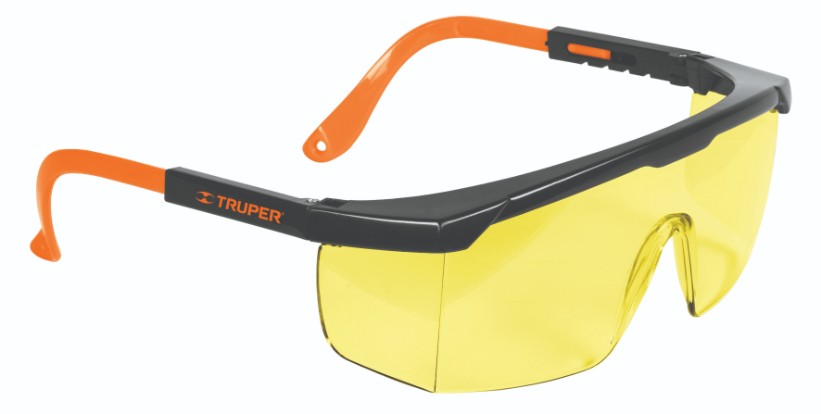 Truper LEN-2000A Lentes de seguridad ajustables, mica ámbar, Classic