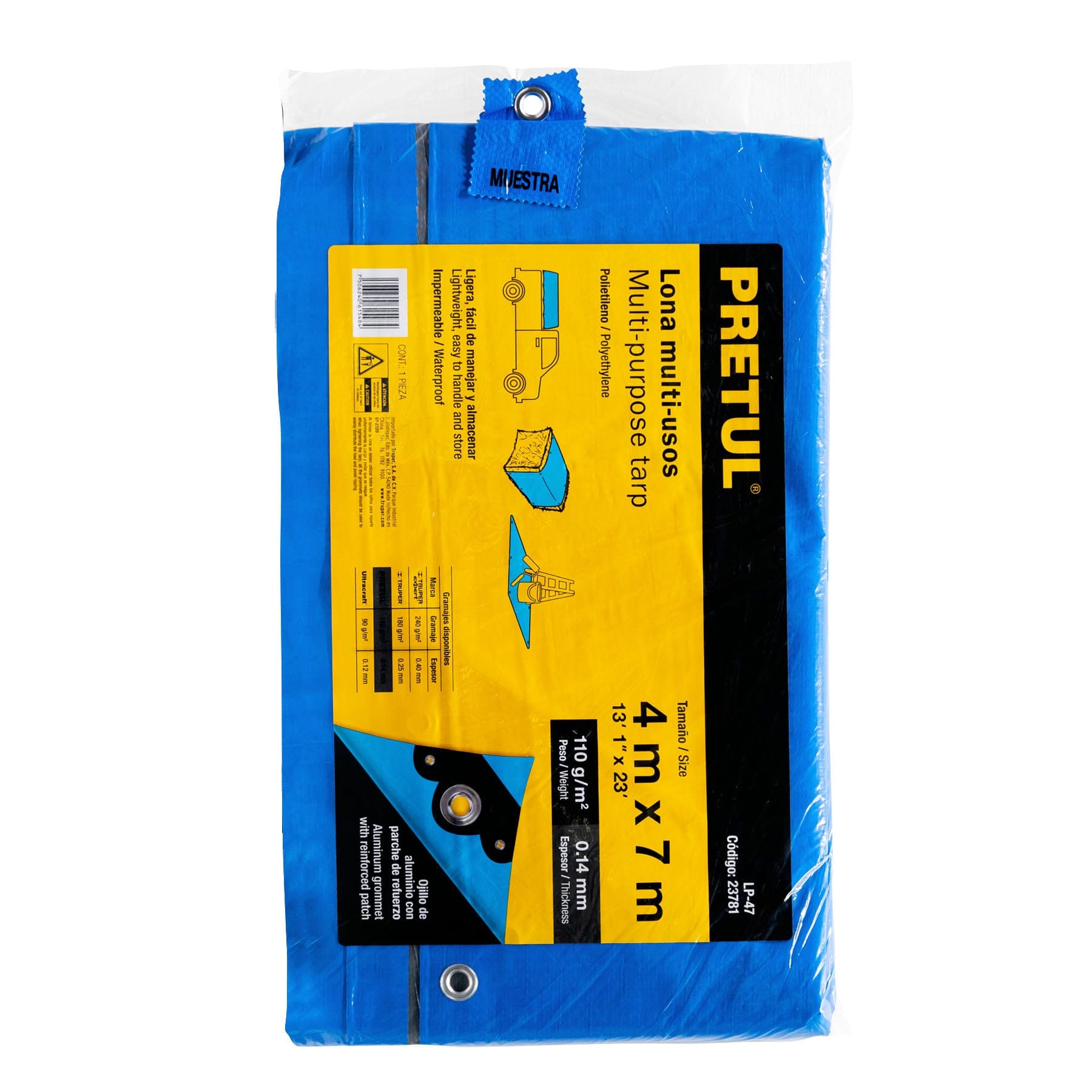 Pretul LP-47 Lona 4 x 7 m, azul