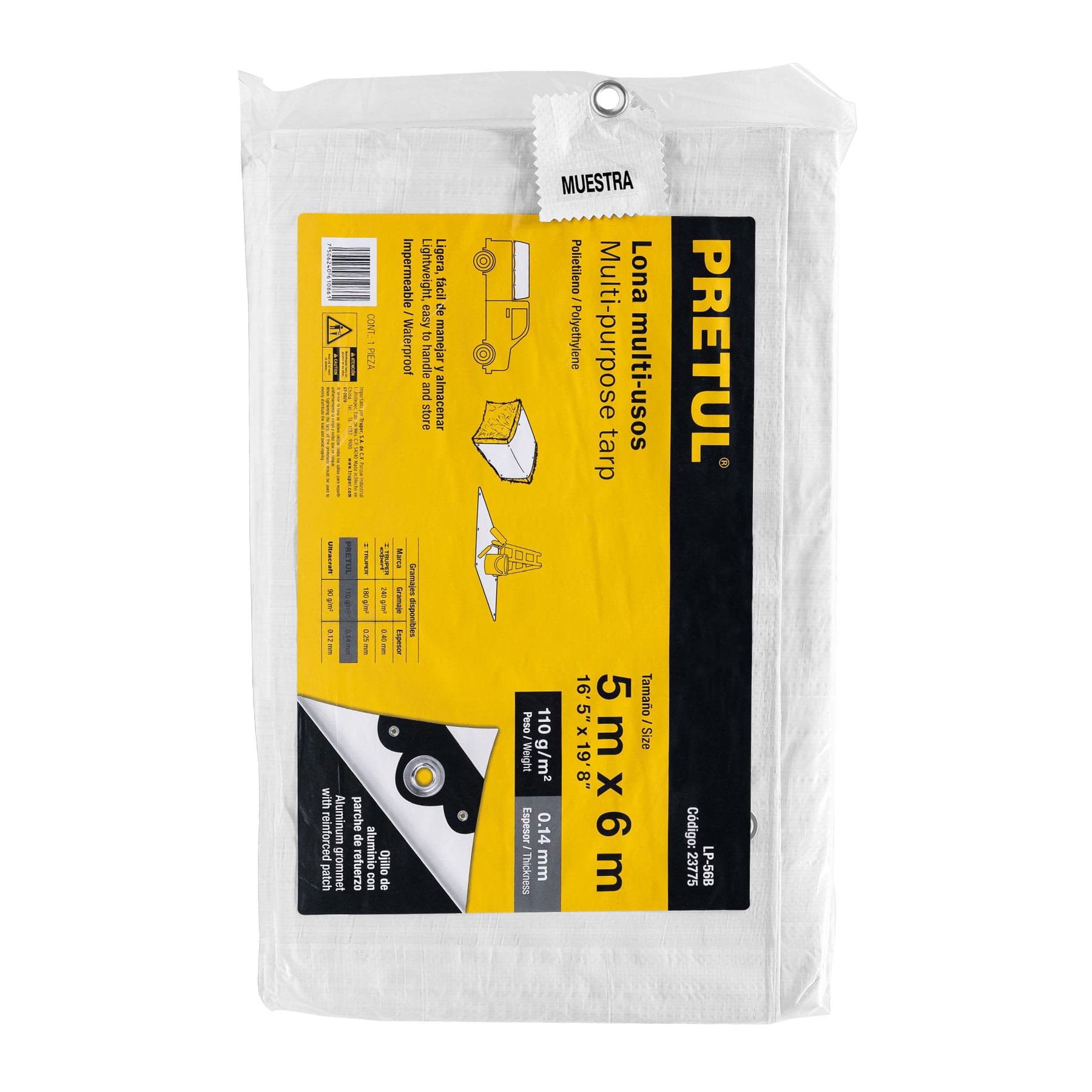 Pretul LP-56B Lona 5 x 6 m, blanca