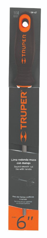Truper LRB-6T Lima redonda, bastarda, 6', con mango doble inyección