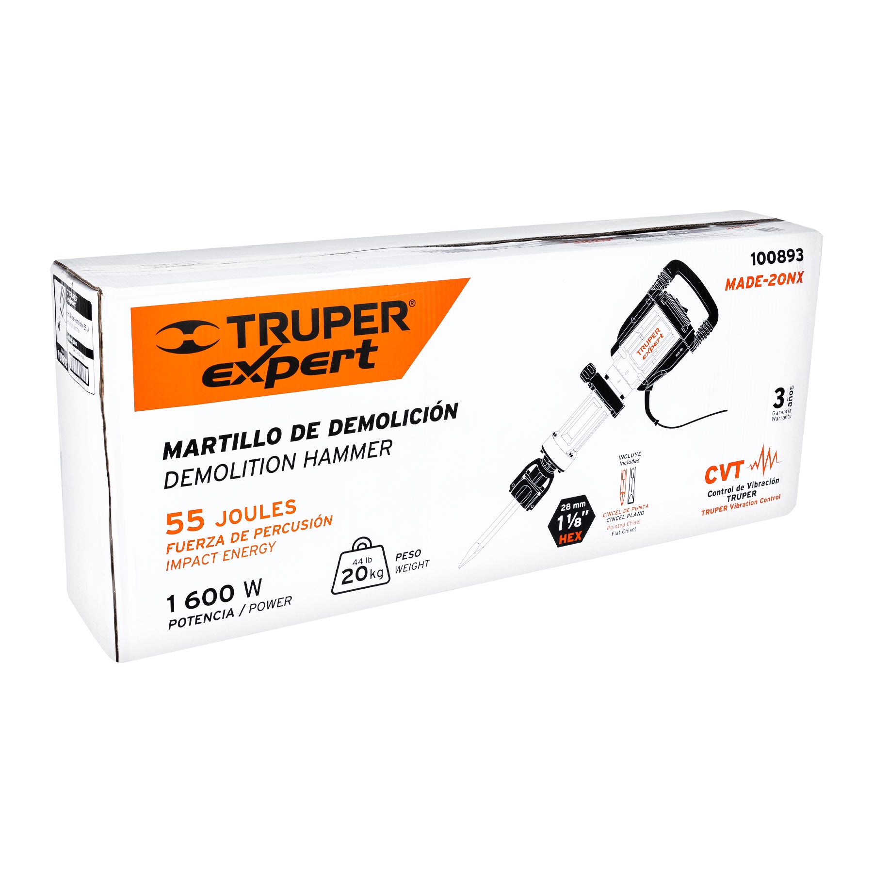 Martillo Demoledor 20 kg 55 J Truper Expert MADE-20NX | 1600 W