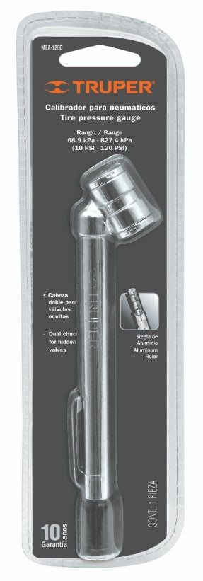 Truper MEA-120D Calibrador de presión 120 psi, cabeza doble