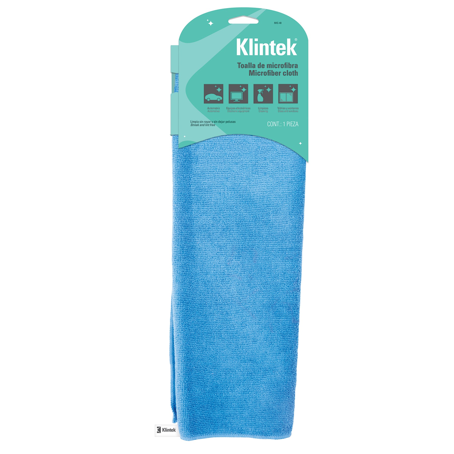 Klintek MIC-40 Toalla de microfibra, 40 X 40 cm