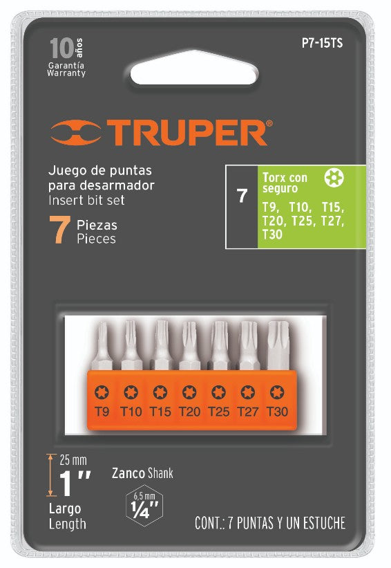 Expert P7-15T Juego de puntas Torx combinadas, 1', 7 piezas, Expert