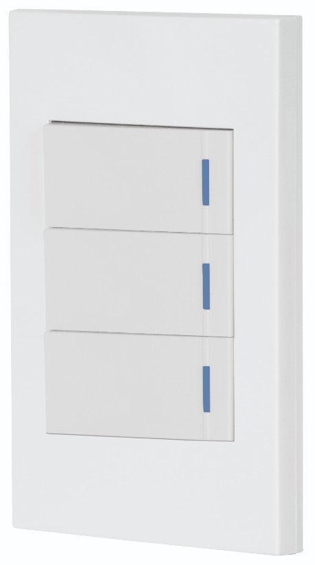 Volteck PA-APTR-EB Placa armada 3 interruptores, 1 módulo, Española, blanco