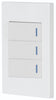 Volteck PA-APTR-EB Placa armada 3 interruptores, 1 módulo, Española, blanco