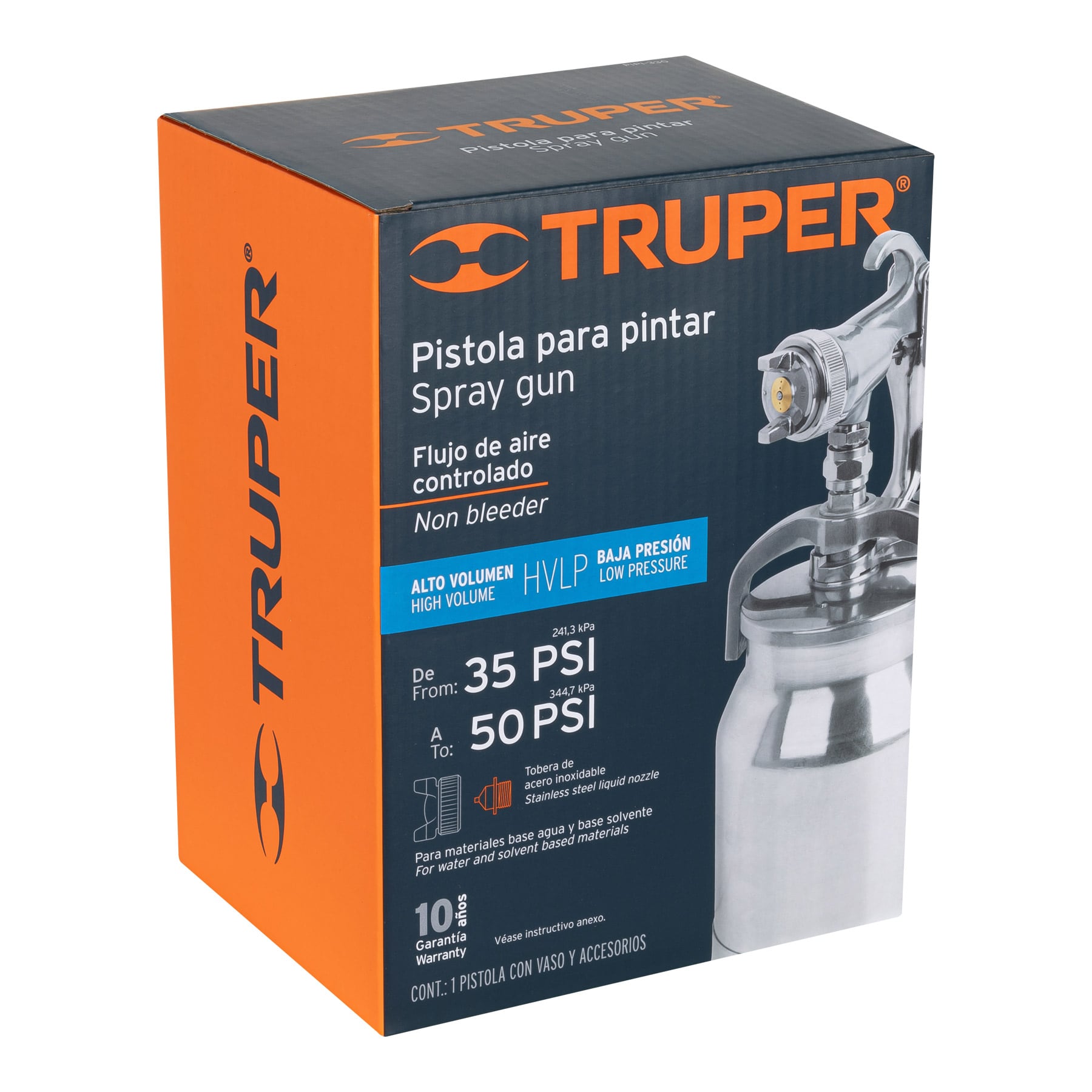 Truper PIPI-330 Pistola p/pintar-succión HVLP, vaso alum, boquilla 1.4mm