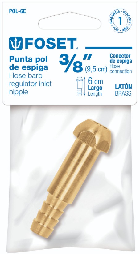 Foset POL-6E Punta pol 3/8' x 6 cm de espiga