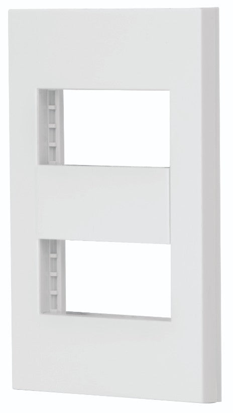 Volteck PPDO-EB Placa 2 ventanas, 1 módulo, línea Española, color blanco