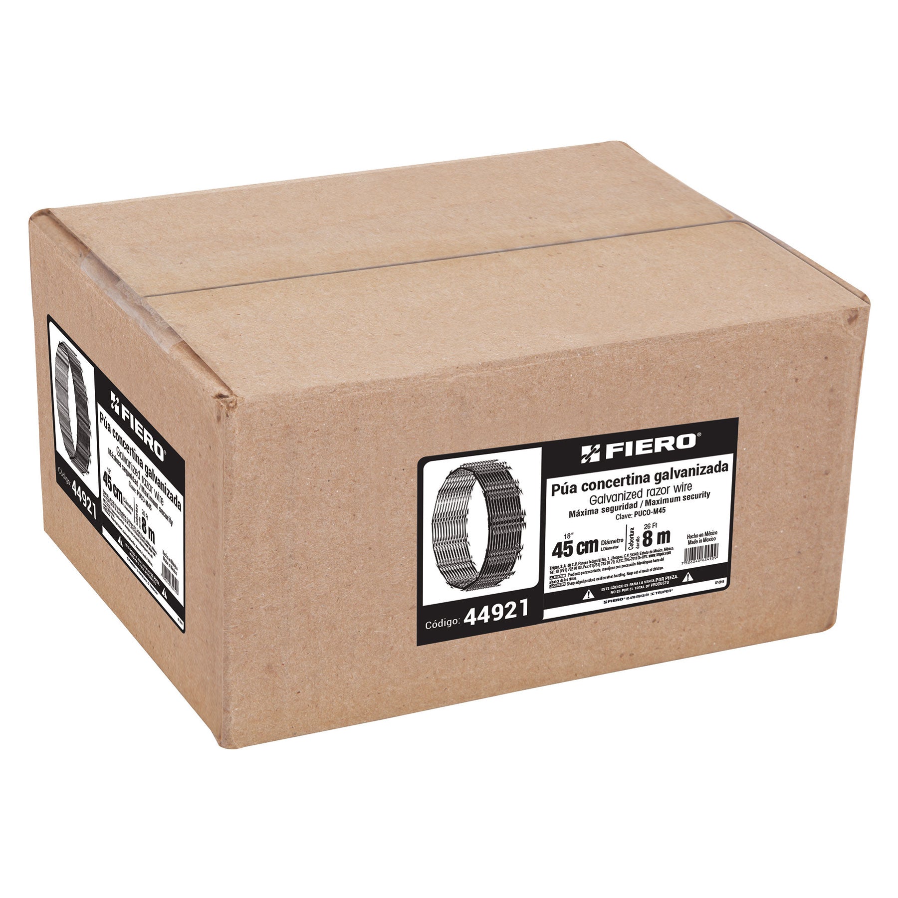 Fiero PUCO-M45 Rollo de púa concertina máxima seguridad, 45 cm diámetro