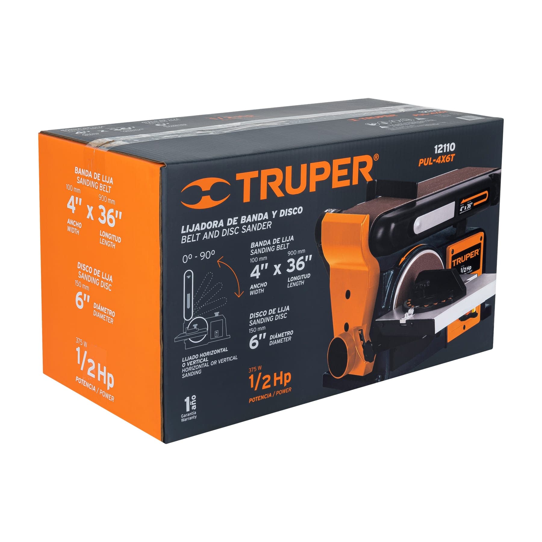 Truper PUL-4X6T Lijadora de banda y disco 4 x 6'