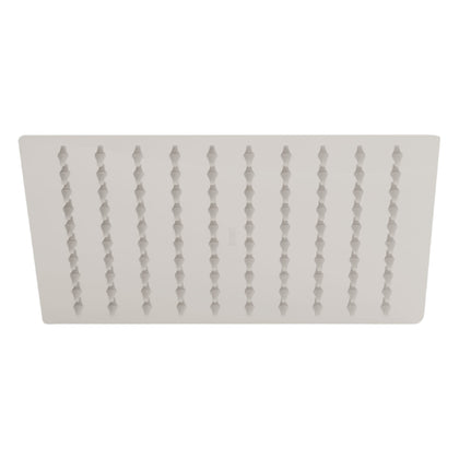 Foset R-308SN Regadera satín 8' plato cuadrado delgado sin brazo, Riviera