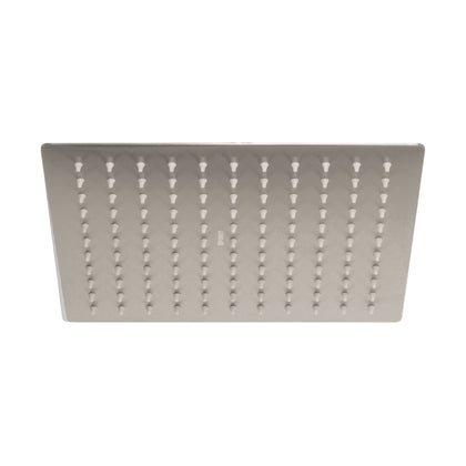 Foset R-310SN Regadera satín 10' plato cuadrado delgado sin brazo, Riviera