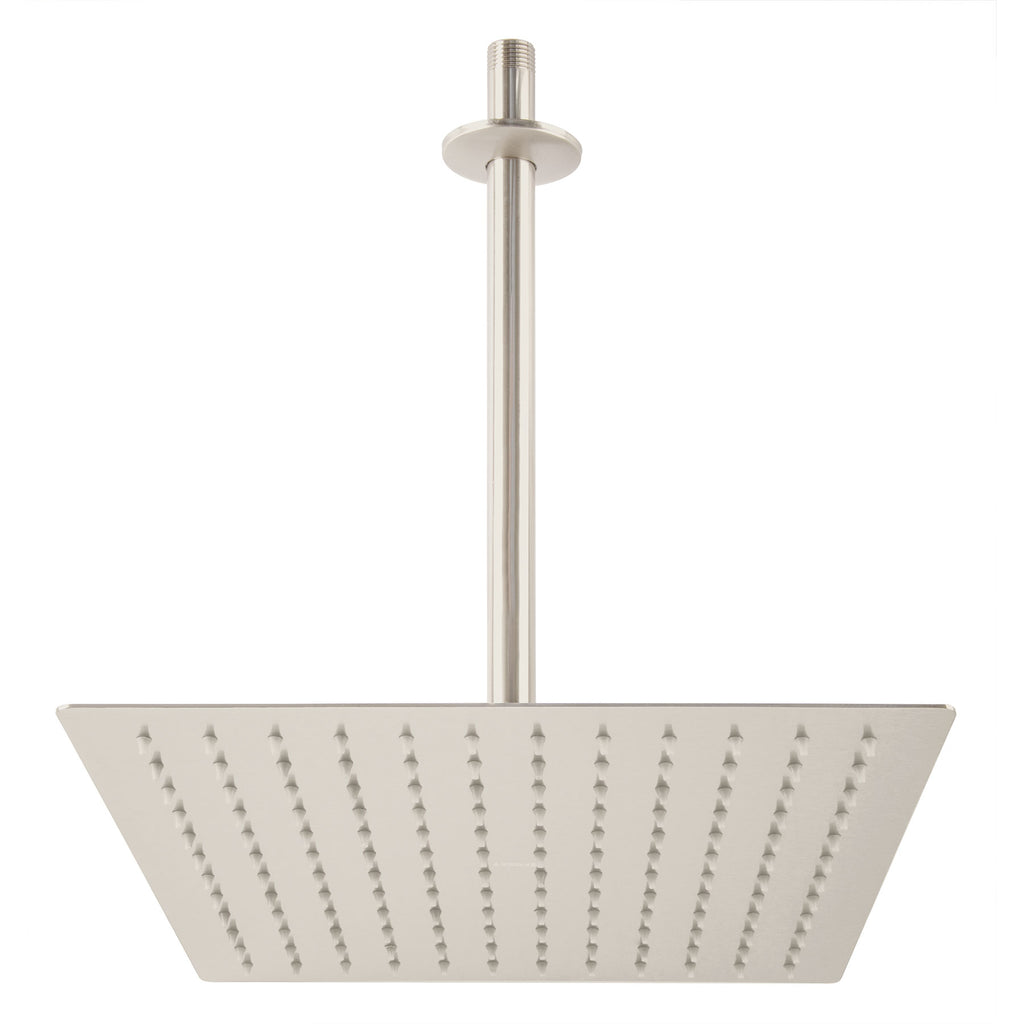 Foset R-312N Regadera acero inoxidable, 12', con brazo, satinado, Riviera