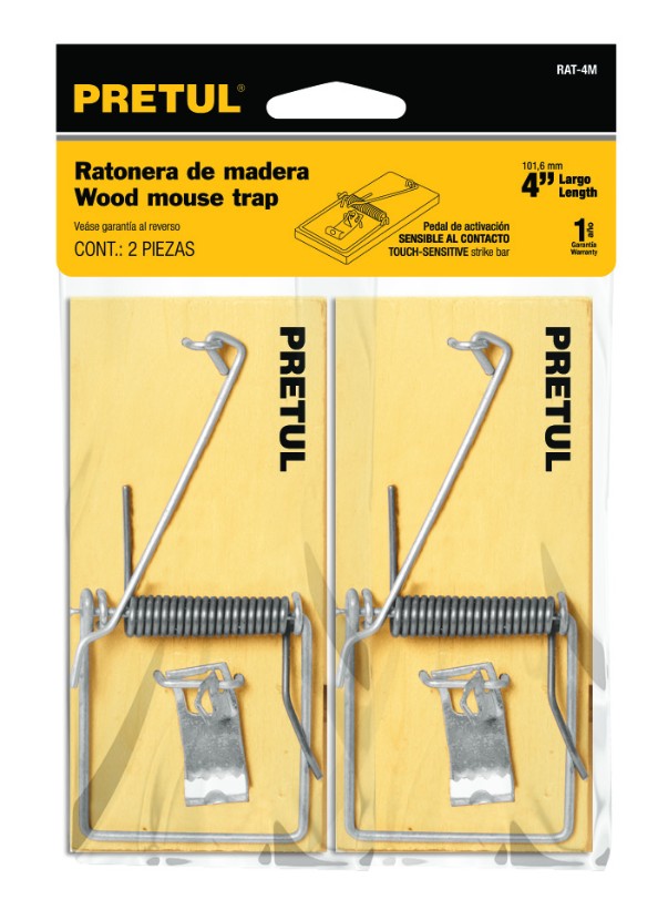Pretul RAT-4M Ratonera 4', madera, bolsa con 2 pzas