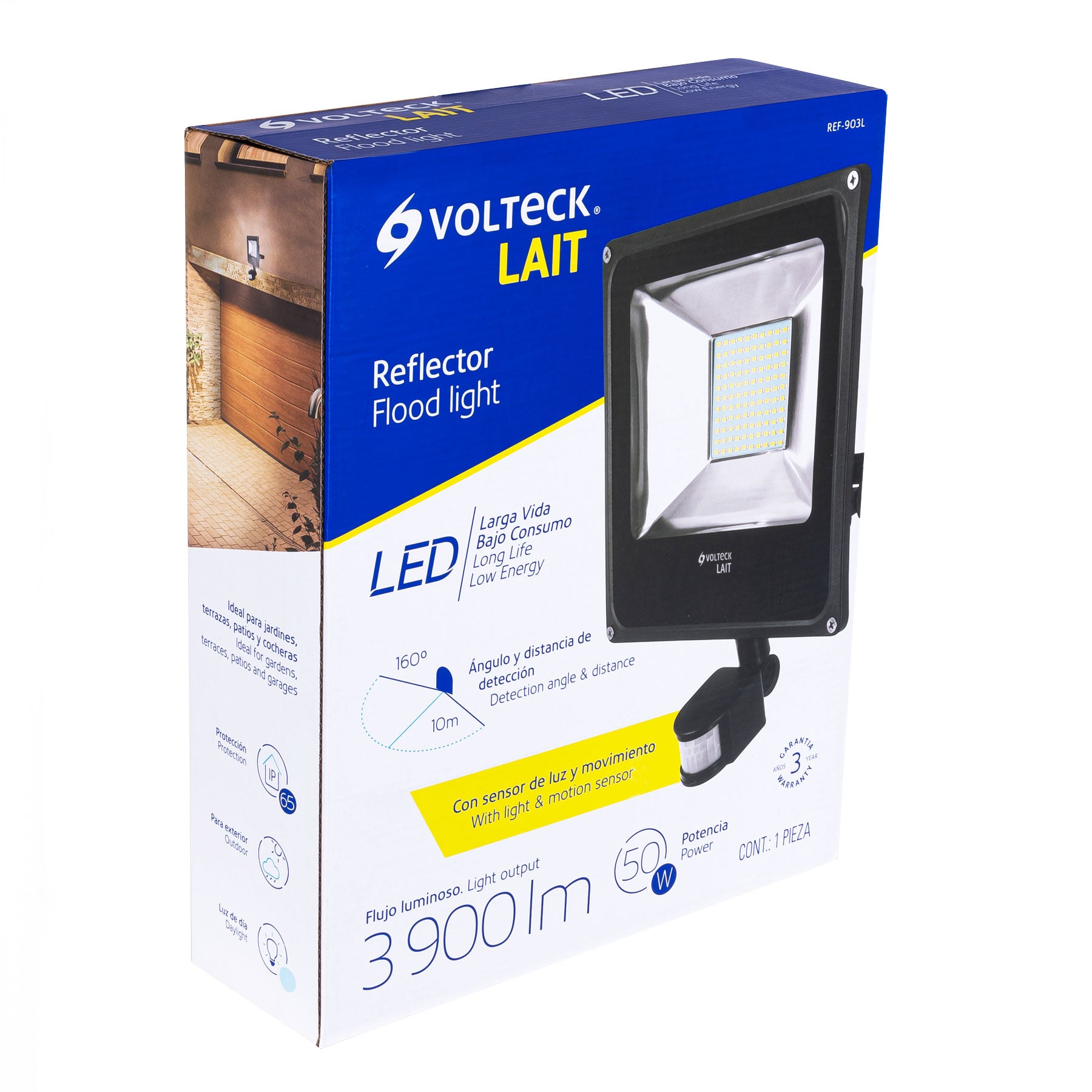 Volteck REF-903L Reflector LED 50 W alta intensidad con sensor de movimiento