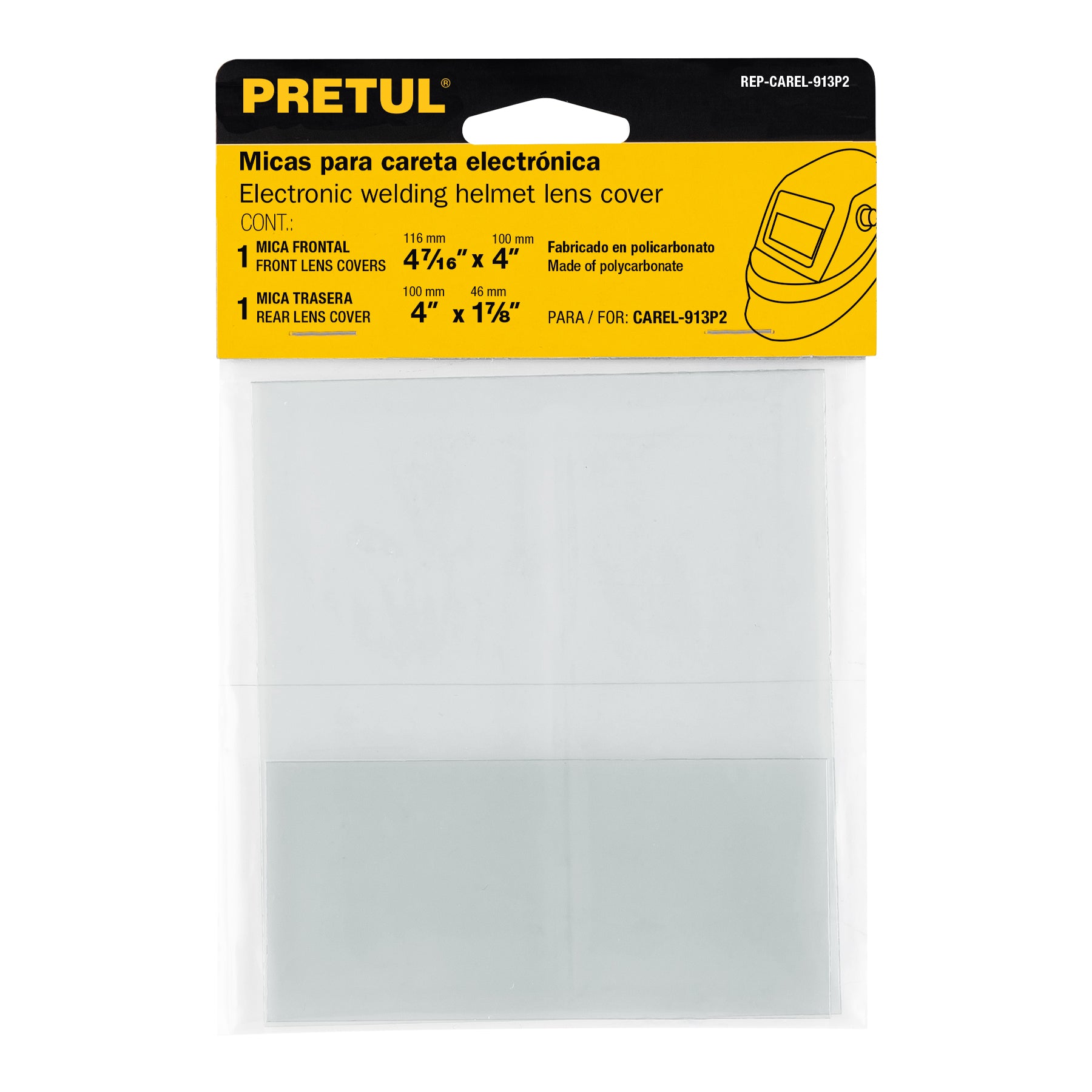 Pretul REP-CAREL-913P2 Repuesto de micas para caretas electrónicas CAREL-913P2