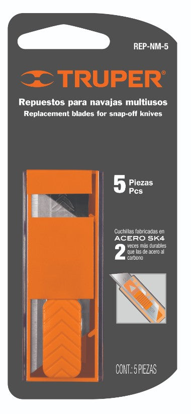 Truper REP-NM-5 Cuchillas de repuesto para NV-7 y NM-7, 5 piezas