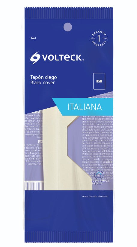 Volteck TA-I Módulo (tapón) ciego, línea Italiana, color marfil-