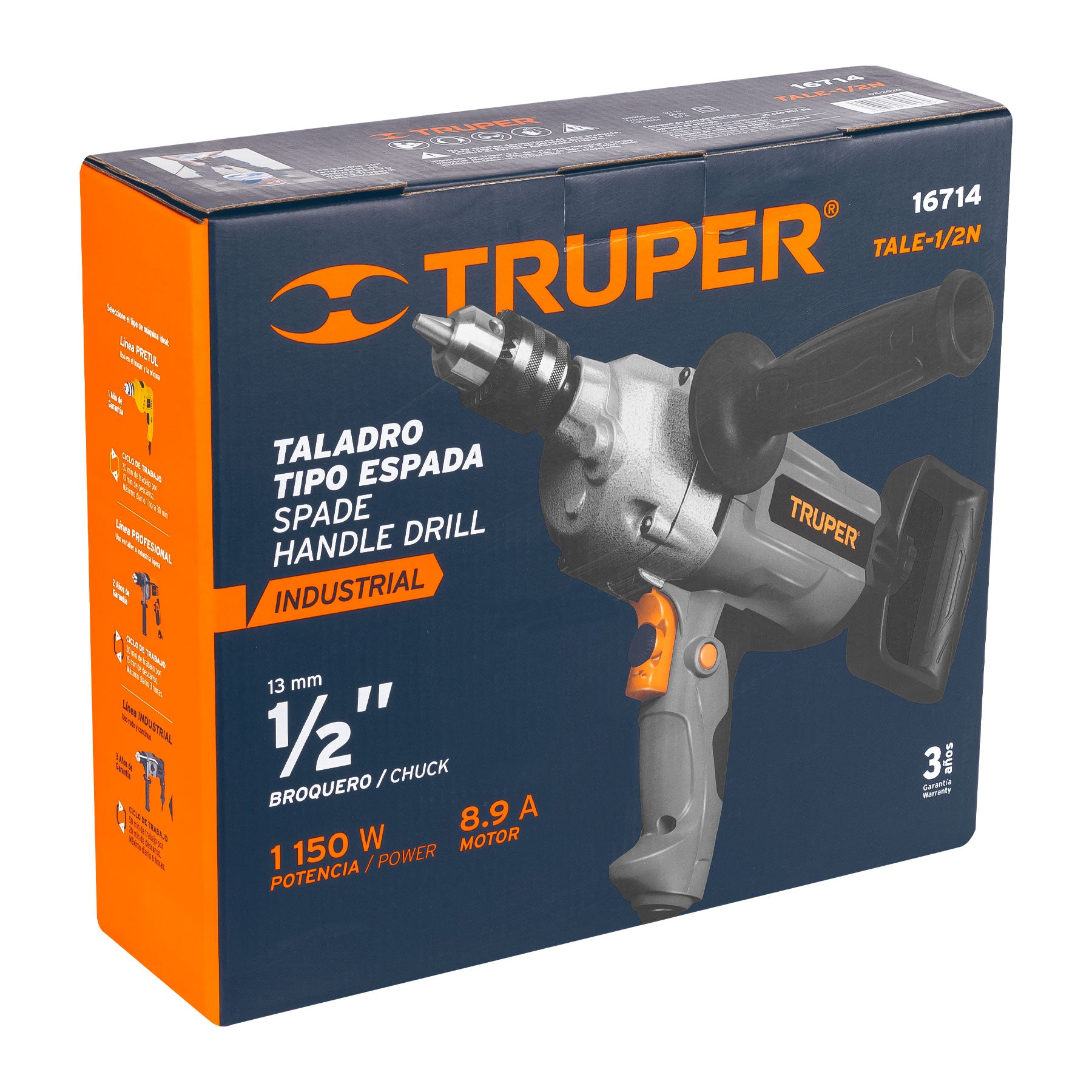 TALE-1/2N Taladro tipo espada 1/2' 1150 W, industrial