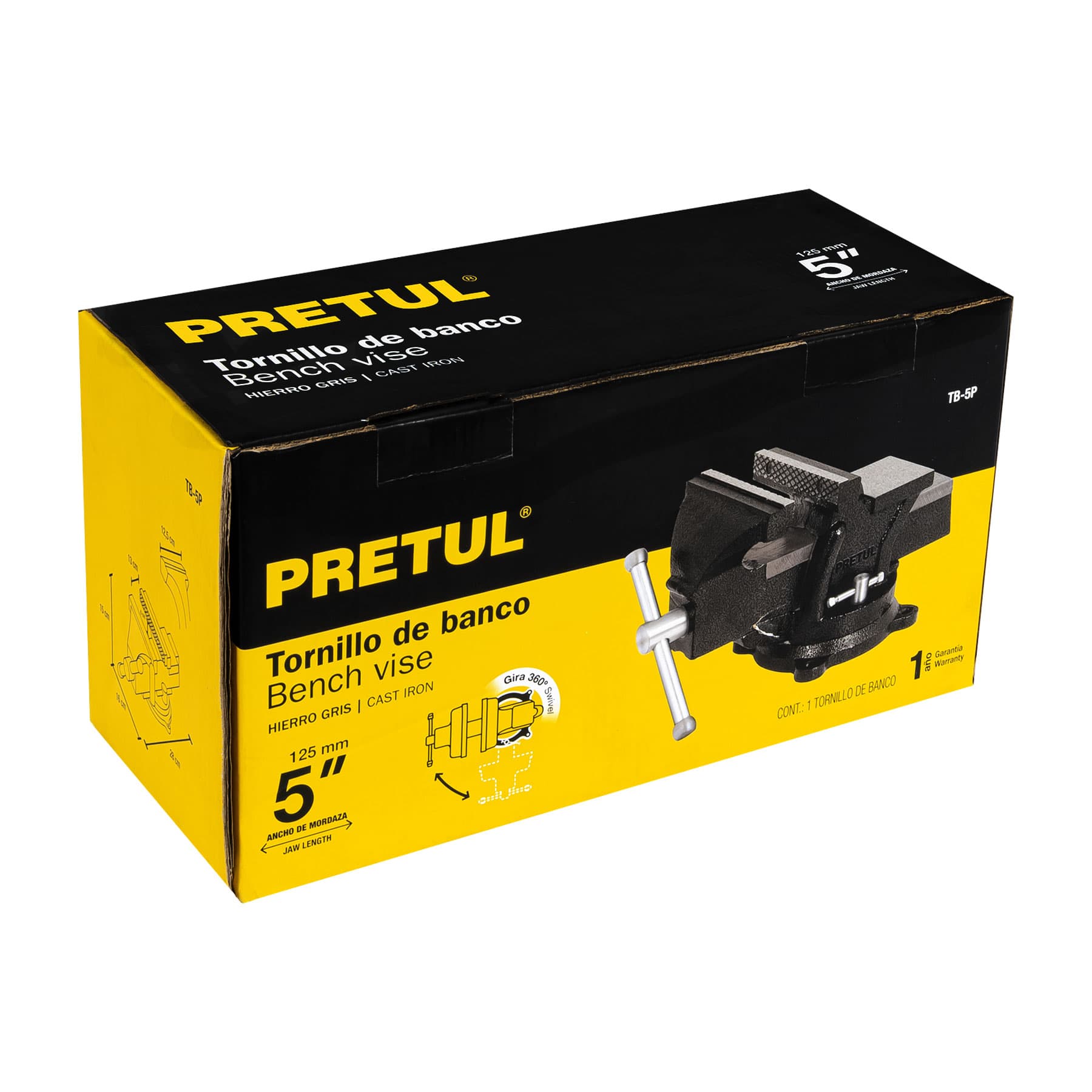 Pretul TB-5P Tornillo de banco 5' de hierro gris